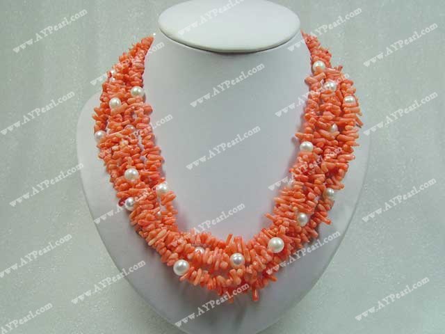 Wholesale Coral Jewelry-coral pearl necklace