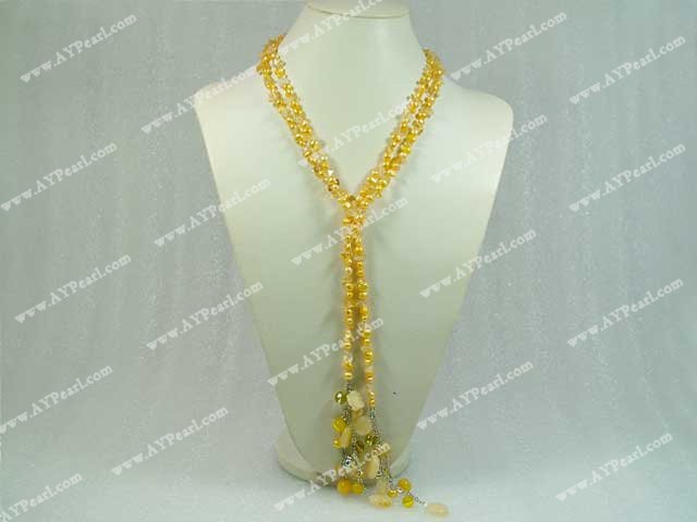 pearl crystal necklace