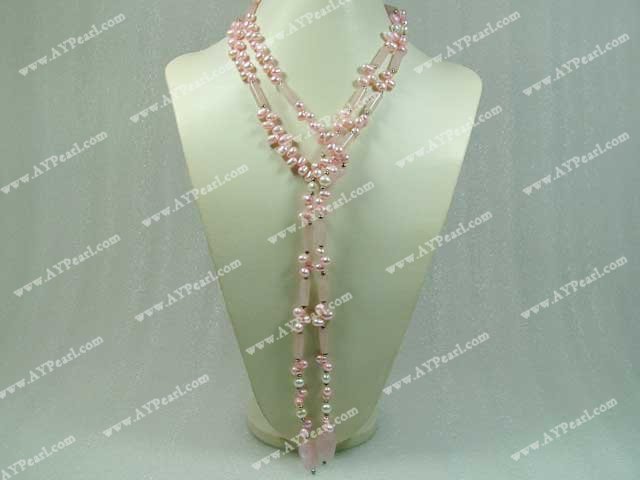 pärla rosenkvarts halsband