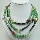 Wholesale Gemstone Necklace-pearl jade necklace