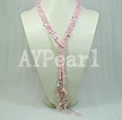 pearl rose quartz necklace