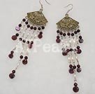 Wholesale garnet pearl earring