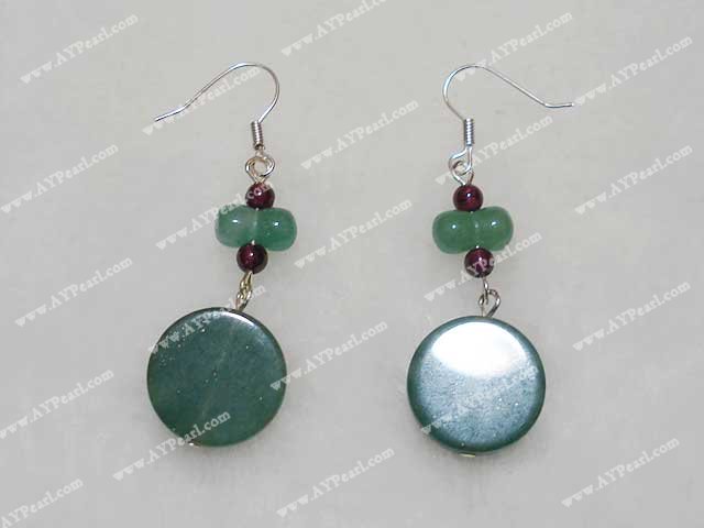 aventurine garnet earring