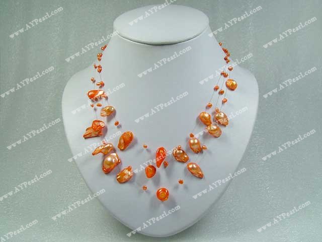 dyed pearl necklace