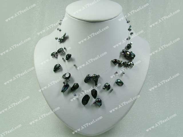 dyed pearl necklace