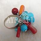 turquoise coral finger-ring