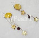 gemstone shell earring