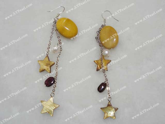 gemstone shell earring