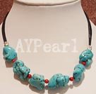 Wholesale turquoise blood stone necklace