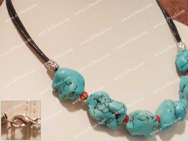 Turquoise Jewelry Wholesale-turquoise blood stone necklace