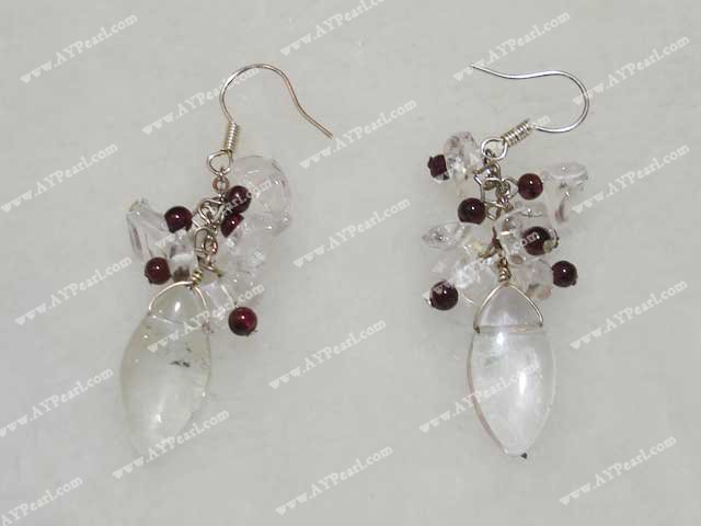 crystal garnet earring