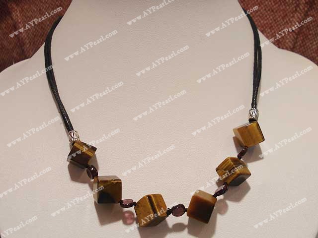 tiger eye garnet necklace