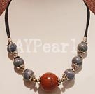 Wholesale Gemstone Jewelry-sponge coral turquoise necklace