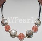 Cherry quartz necklace