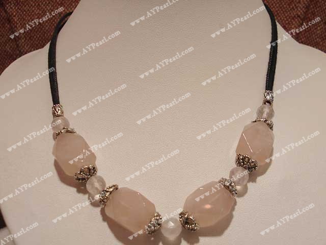 Collier quartz rose