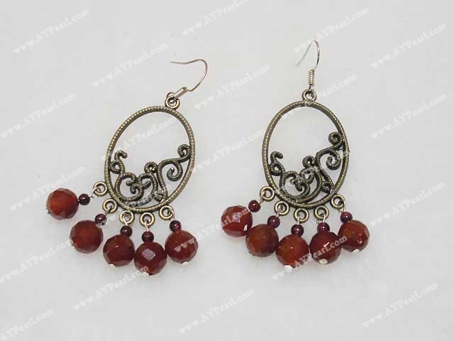 agate garnet earring