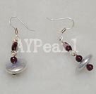 garnet pearl earring