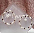 Wholesale earring-pearl garnet earring