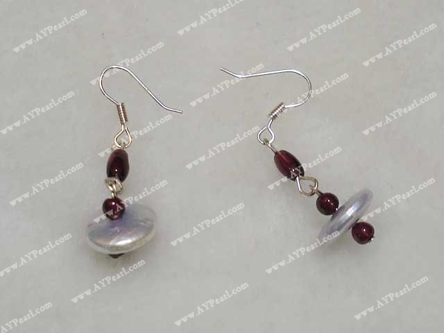 garnet pearl earring