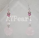 rose quartz Austra Crystal earring