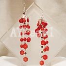 coral crystal earring