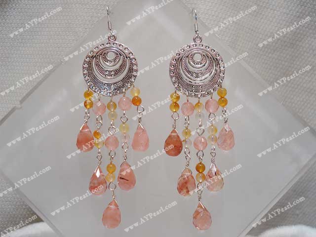 Agate Cherry kvarts örhänge