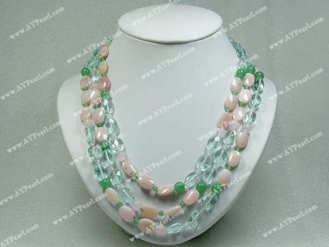 blue crystal gem necklace