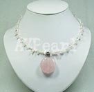 quartz rose collier de perles