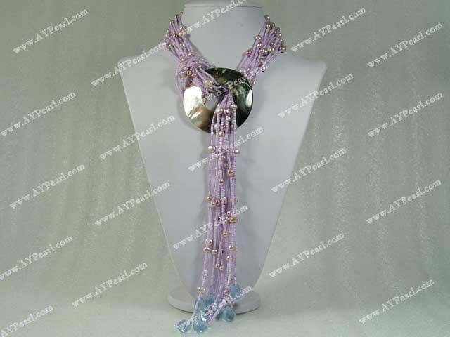 pearl crystal necklace