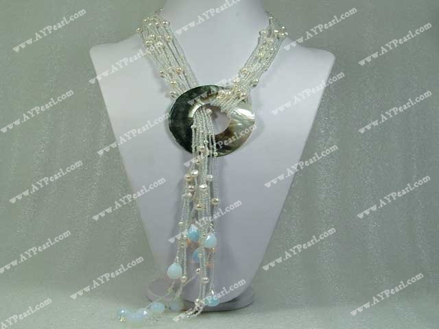 pearl crystal necklace