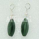Wholesale earring-pearl green gem earring