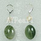 Wholesale Gemstone Earrings-pearl rutile quartz earring