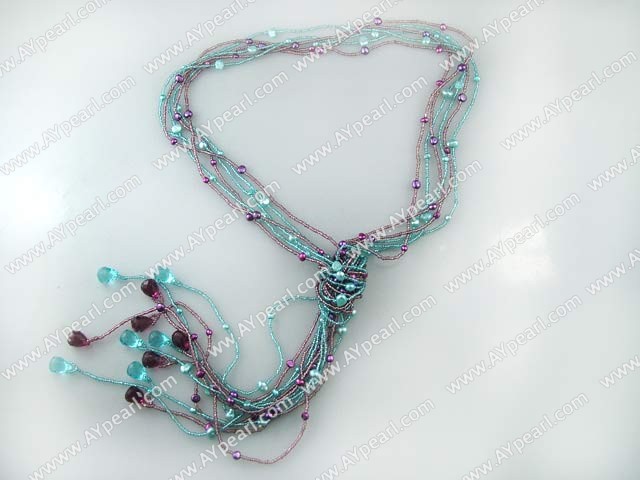 pearl crystal necklace