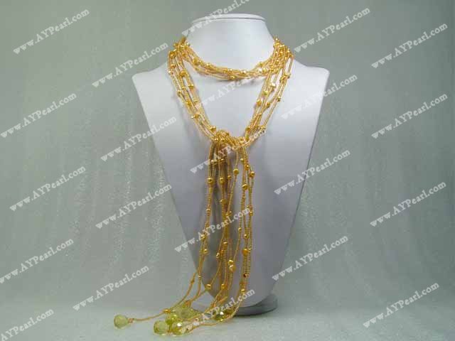 pearl crystal necklace