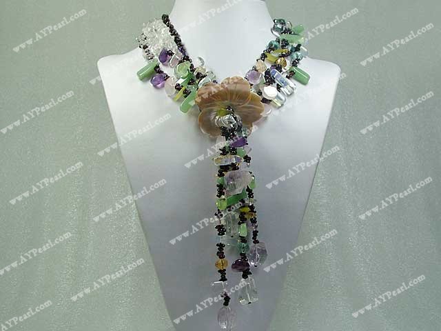 gem crystal shell necklace