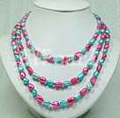 dyed pearl necklace