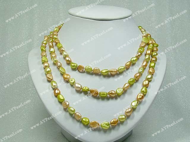 dyed pearl necklace