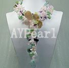 aventurine crystal rose quartz necklace