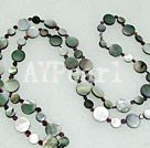 garnet black lip shell necklace