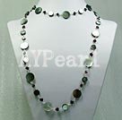 Wholesale black lip shell garnet necklace