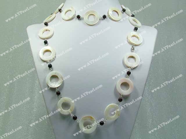 shell garnet necklace
