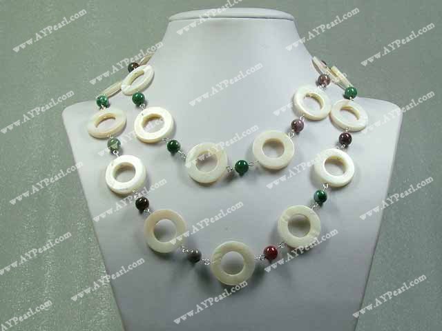 indian collier de coquillages agate