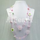 Wholesale rose quartz shell necklace