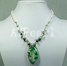 Wholesale Gemstone Necklace-pearl agate necklace