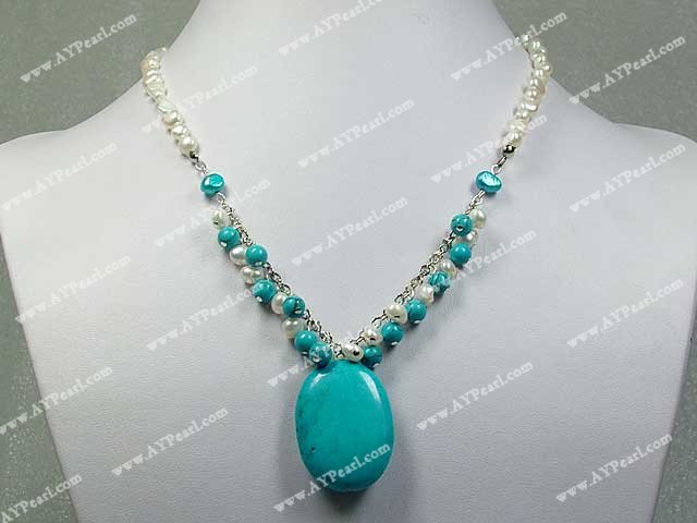 Turquoise Jewelry Wholesale-turquoise pearl necklace