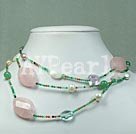 agate rose quartz necklace