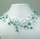 dyed pearl necklace