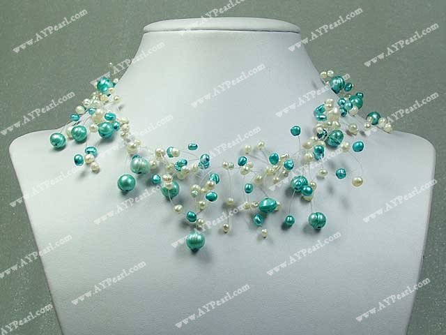 dyed pearl necklace