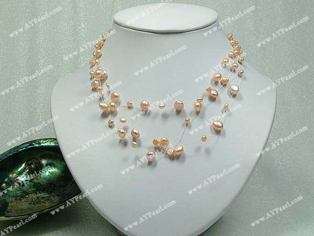 dyed pearl necklace