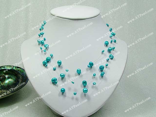 dyed pearl necklace